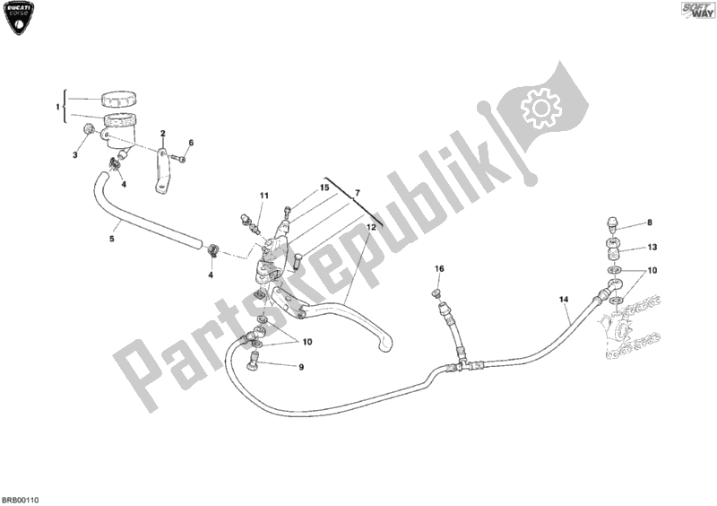 Toutes les pièces pour le Maître-cylindre D'embrayage du Ducati Superbike 999 RS 2004